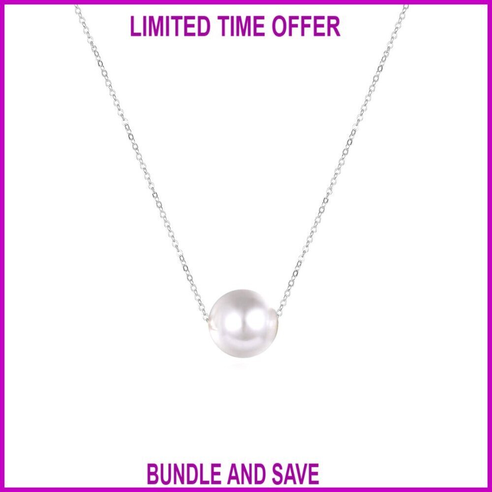 Sterling Silver Single Pearl Choker Necklace 14 Inch Freshwater Cultured